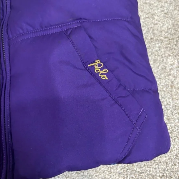 Ralph Lauren County Riders & Jockey Club Girls Reversible Puffy Vest Purple 4T - Picture 6 of 10